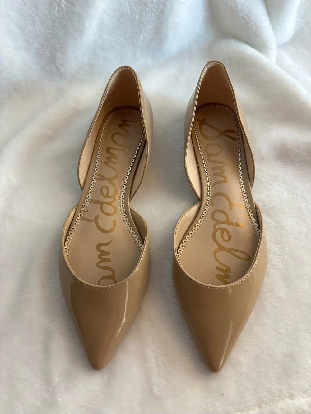 Sam Edelman Rodney d’Orsay Patent Flat in Nude Size 7M